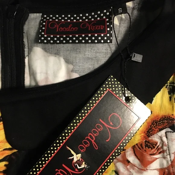 Voodoo Vixen Retro Sunflower Pencil Dress - Picture 8 of 14